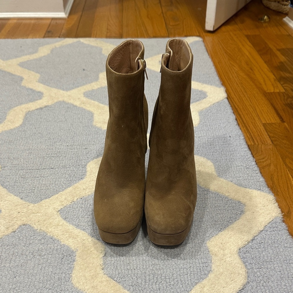 Coach Brown Suede Platform Ankle Boots